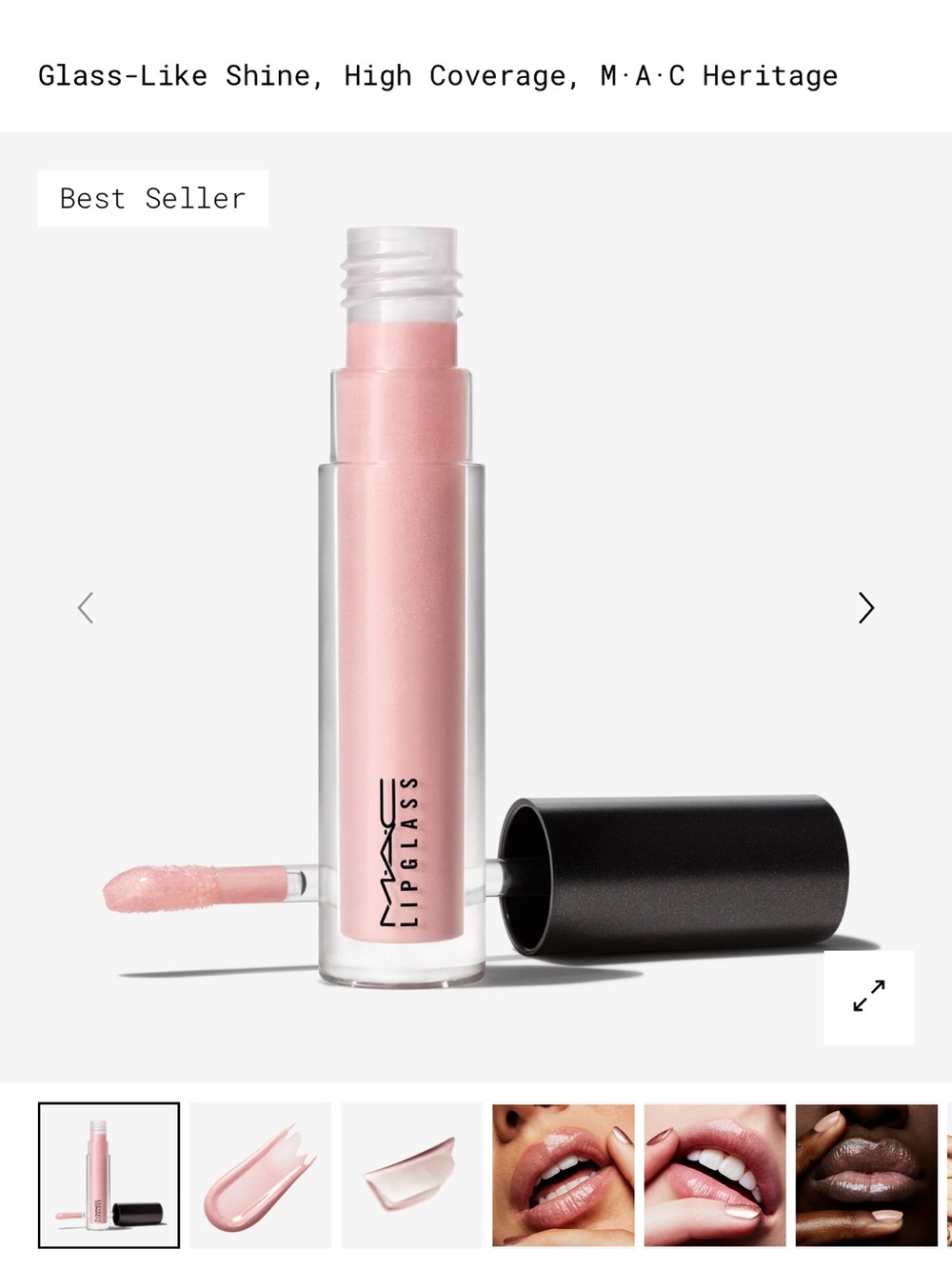 Mac Lipglass Lip Glass gloss pink shimmer glitter